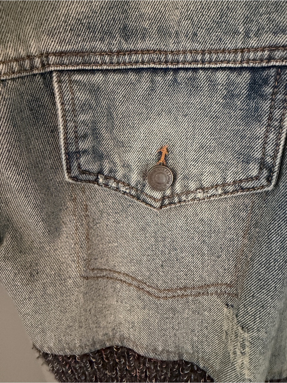 SAACHI Denim-Trim Mixed Knit Cardigan - Picture 8 of 8